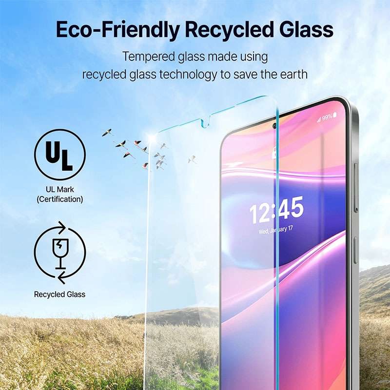 Whitestone [Dome Glass] Tempered Glass Screen Protector Liquid Dispersion Tech For Samsung Galaxy S25 with UV Kit – 2 Pack