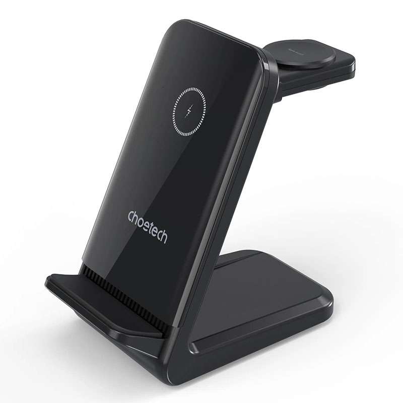 Choetech 15W 4-in-1 Wireless Charger Stand for Apple and Samsung Watch - Black