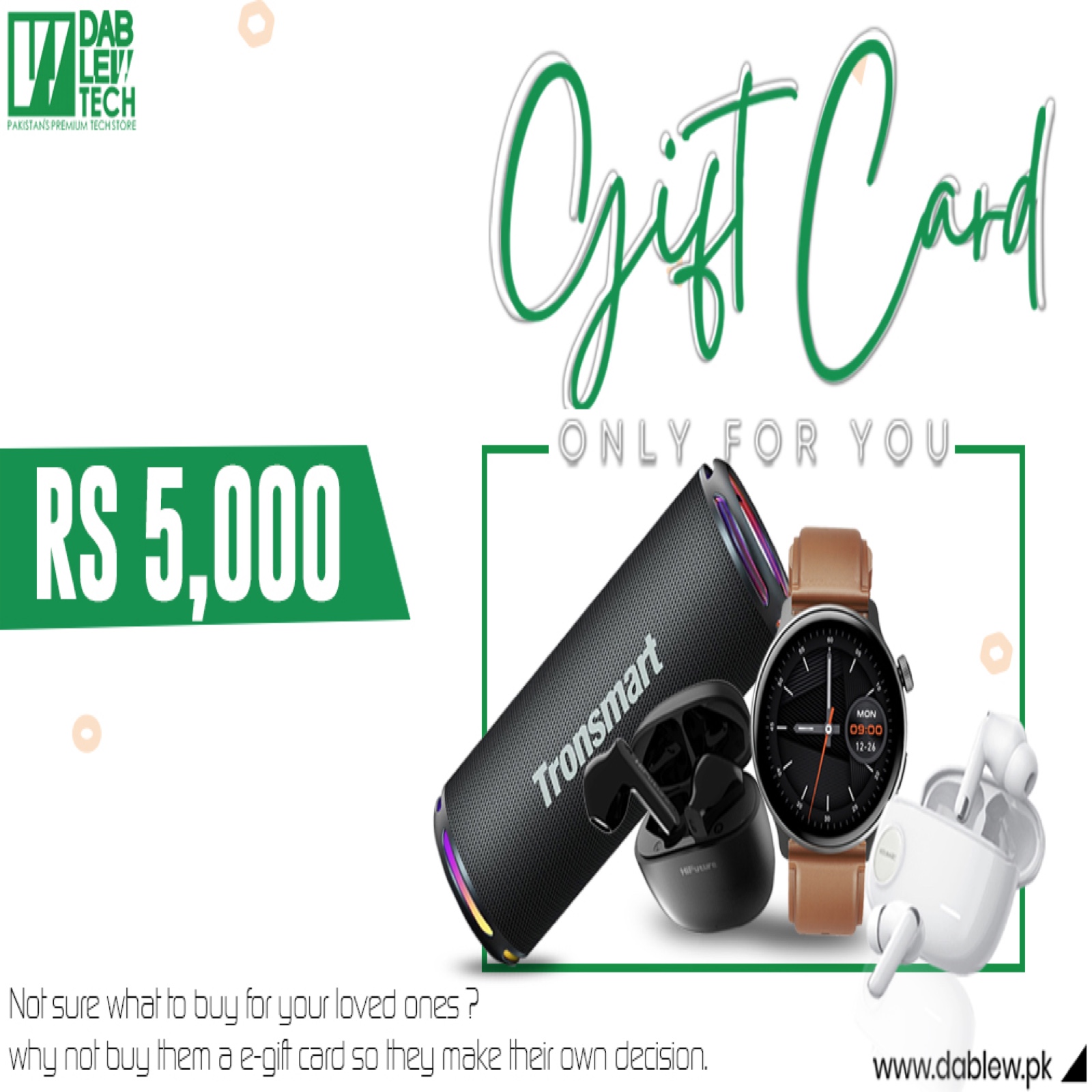 Rs 5,000 E-Gift Card by Dab Lew Tech
