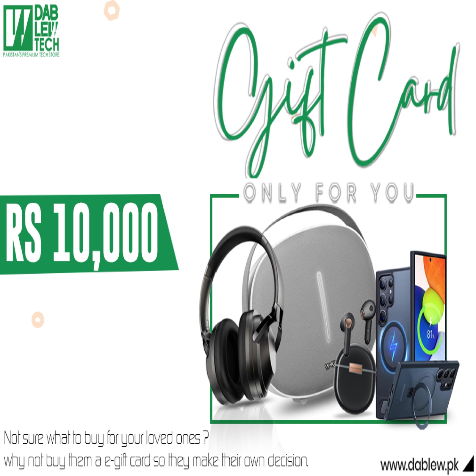 Rs 10,000 E-Gift Card by Dab Lew Tech