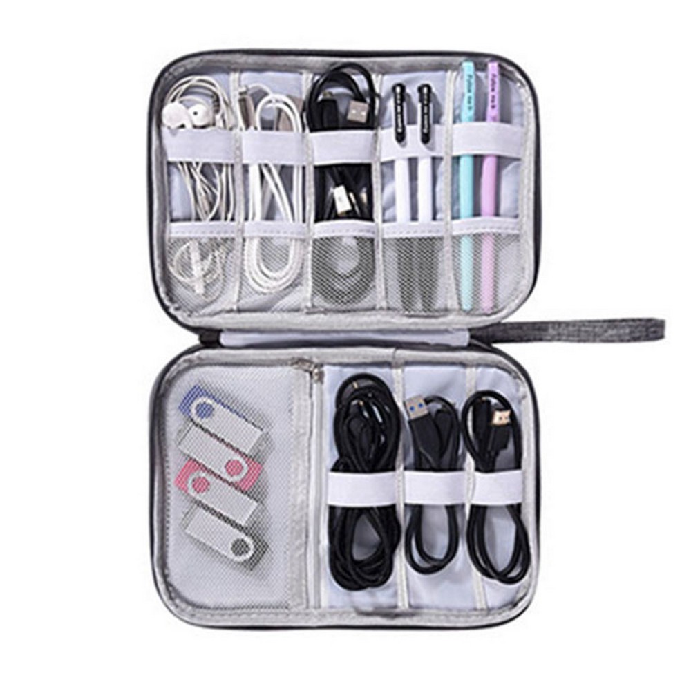 Smartwatch Accessories Organizer, Tech Accessories Travel Storage Bag for Watch Bands, Extra Pocket for Chargers, Cables, USB, SD Cards