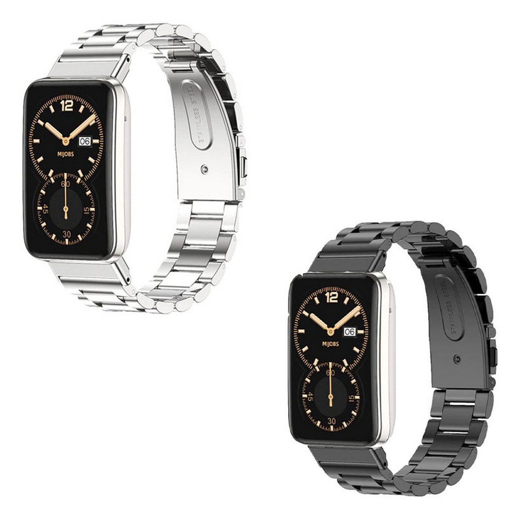 Stainless Steel 3 Beads Design Premium Replacement Strap for Xiaomi Mi Band 7 Pro