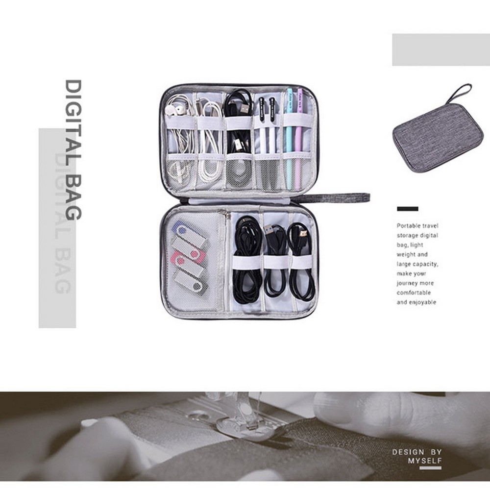 Smartwatch Accessories Organizer, Tech Accessories Travel Storage Bag for Watch Bands, Extra Pocket for Chargers, Cables, USB, SD Cards