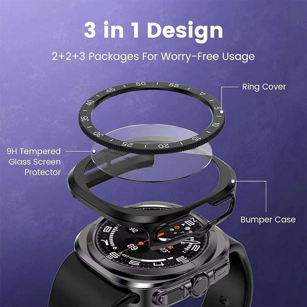 3 in 1 Case + Bezel + Screen Protector for Samsung Galaxy Watch Ultra 47mm