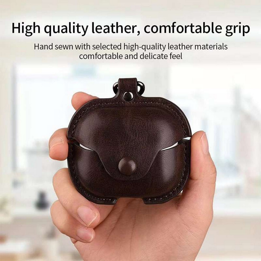 Protective Leather Case for Samsung Galaxy Buds 3 / Buds 3 Pro with Lock and Metal Clasp