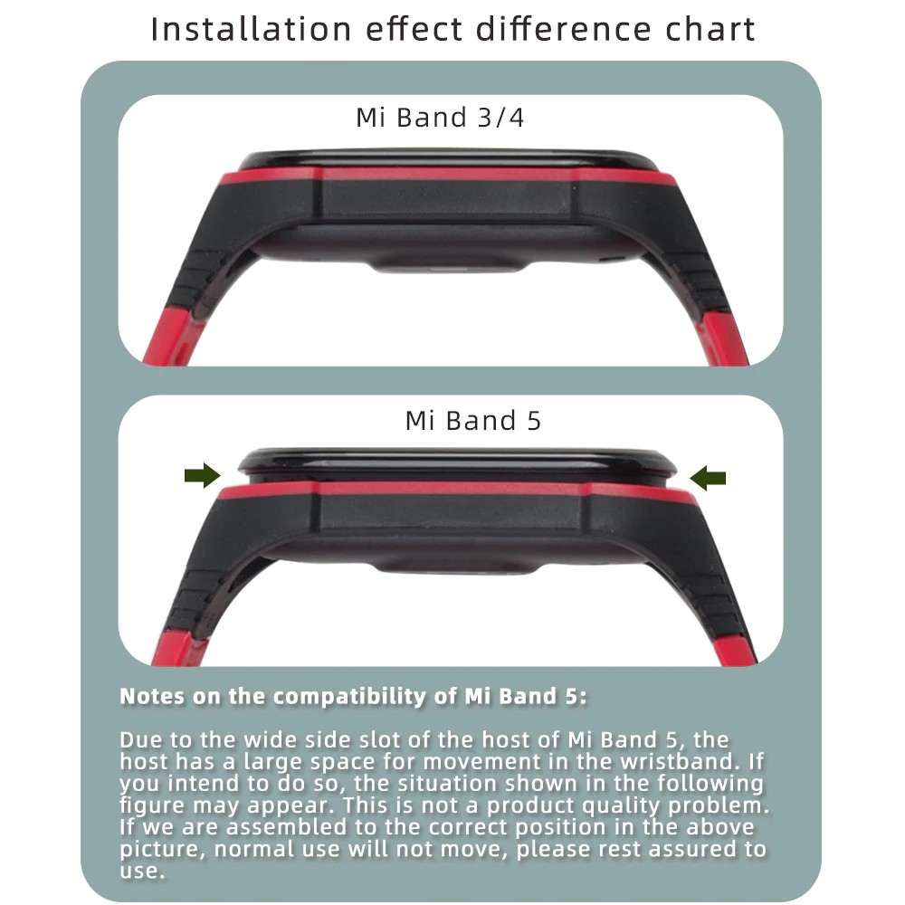 Mi Band 5/6 Silicone Sports Wrist Replacement Strap