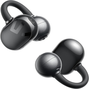 SoundPEATS POP Clip Wireless Open Ear Earbuds, Button Control, Lightweight, 30H Playtime, IPX5, Bluetooth 5.4 Immersive Audio, Sports Running - Black