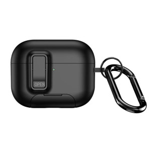 Duxducis Easy Snap Lid Case with Phone Stand for Apple Airpods Pro 3 - Black