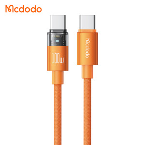 Mcdodo Cab Luma 100W USB-C to USB-C Charging Cable with LED 1.2m - Cosmic Orange