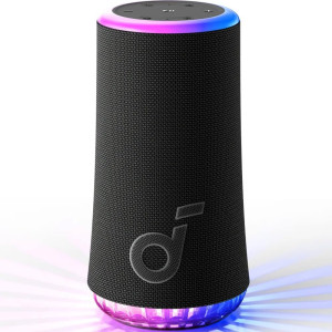 Soundcore Glow Portable Speaker with 30W 360° Sound, Synchronized Radiant Light, 18H Playback, Customizable EQ and Light Show, and IP67 Waterproof