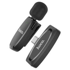 Hoco Crystal Wireless Lavalier Microphone (Type-C) - L15 - Black