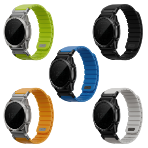 UNIQ Fluo Garmin® Dual-Secure Magnetic Silicone Watch Band (22mm & 26mm)