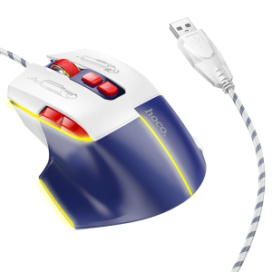HOCO Luminous Gaming Wired Mouse, 3600DPI, 7 Buttons Dynamic LED Color Ergonomic Silent Mouse -GM31