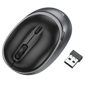 HOCO Dual Mode 2.4G Wireless Mouse with Bluetooth 5.2/3.0 - GM34 - Black Metal Gray