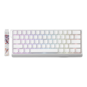MADLIONS MAD 60HE Magnetic RGB Gaming Keyboard 60% Compact Hall Effect Rapid Trigger Adjustable Actuation Hot Swappable Wired Mechanical Keyboard for PC Mac – White