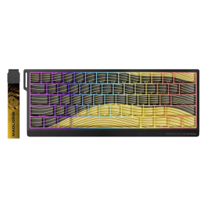 FGG Madlions MAD 60HE Limited 60% Wired Magnetic Switch Mechanical Keyboard with Adjustable Actuation, Rapid Trigger Mode, Side Print Topographic Keycaps, 16 Million Colors RGB - Amber Yellow