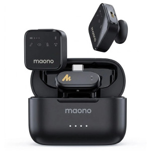 MAONO Wave T1 PLUS PC2 Wireless Lavalier Microphone for PC, Mobile, Camera, Vlogging and Streaming