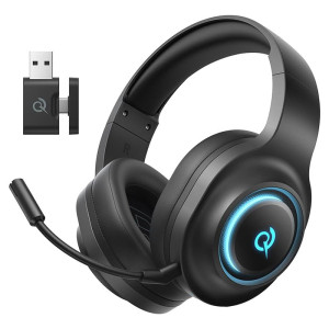 QCY HEROAD V200 Gaming Headset 7.1 Surround Sound 2.4GHz Wireless Bluetooth 6.0 USB-C 240Hr Battery Over-Ear Headphones for PC PS5 PS4 Switch
