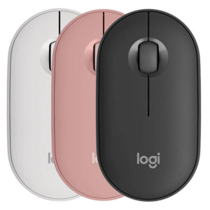 Logitech Pebble Bluetooth Wireless Mouse Slim, Lightweight, Quiet Clicks, Multi-Device Support - M350s