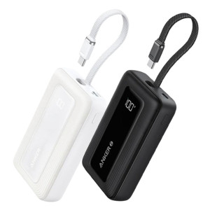 Anker Zolo Power Bank 10,000mAh 30W Fast Charger with Integrated 5.4-inch (13.7 cm) USB-C Cable
