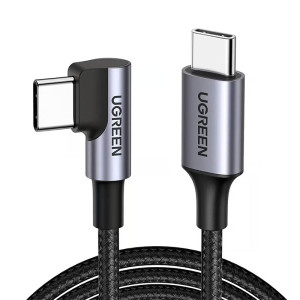 Ugreen 60W USB-C to USB-C 90 Degree Right Angle L-Shape Cable - 3m