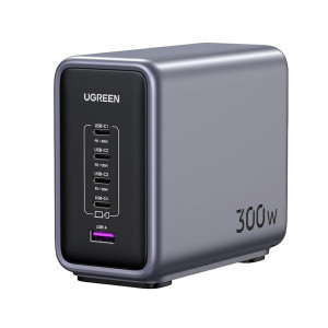 Ugreen Nexode 300W GaN Charging Station, 5-Port 140W Max Desktop Charger - Black