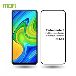 MOFI Premium Tempered Glass for Redmi Note 9 Full Coverage Screen Protector 2.5D 9H – BLACK