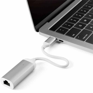 MINIX C-E, Advanced High-Speed USB-C to Gigabit Ethernet Adapter - Silver [Universal Compatibility – Windows, Mac, Chrome OS]