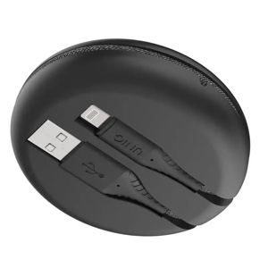 UNIQ HALO USB-A to LIGHTNING Cable 1.2M with Smart Cable Organiser - Midnight Black