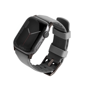 UNIQ LINUS Airosoft Silicone Apple Watch Strap for Series 1-10, SE/SE2 41/40/42MM - Chalk (Grey)