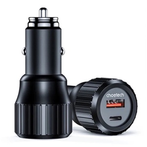 Choetech 63W Dual USB-C 45W + 18W Fast Car Charger - Black (TC0010)