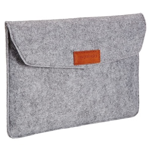 Amazonbasics 11 Inch Felt MacBook and Laptop Sleeve Case – Light Grey