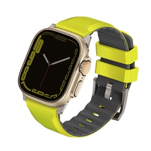 UNIQ Linus Airosoft Silicone Apple Watch Strap for Series 1-10, SE/SE2 & Watch Ultra 49/45/44/46MM – Lime Green