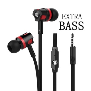 JM26 Longsdom Extra Bass 3.5mm Headphones Wired Earphone With Microphone - Black