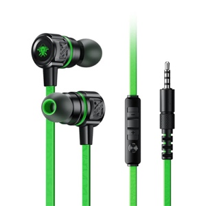 Plextone G20 Mark IV Metal Bass Magnetic Hammerhead Noise Cancelling In-Ear Gaming Earphones Headset with Type C and 3.5mm Jack - Green
