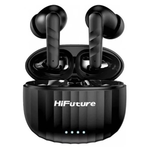HiFuture SonicBliss True Wireless Earbuds Bluetooth 5.3, Smooth Bass, 4 Microphones 30 Hr Battery - Black