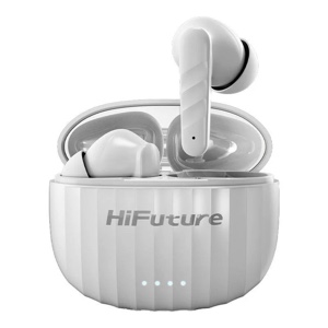 HiFuture SonicBliss True Wireless Earbuds Bluetooth 5.3, Smooth Bass, 4 Microphones 30 Hr Battery - White