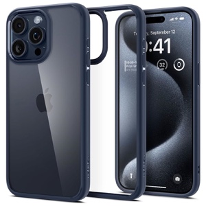 Spigen Ultra Hybrid Phone Case for iPhone 15 Pro Max – Navy Blue