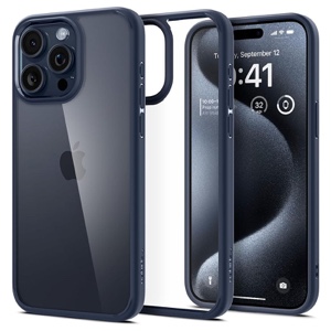 Spigen Ultra Hybrid Phone Case for iPhone 15 Pro – Navy Blue