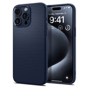 Spigen Liquid Air Phone Case for iPhone 15 Pro – Navy Blue