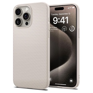 Spigen Liquid Air Phone Case for iPhone 15 Pro – Natural Titanium