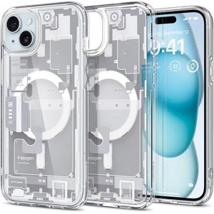 Spigen Ultra Hybrid Magfit MagSafe Compatible Phone Case for iPhone 15 – Zero One White