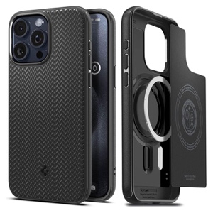 Spigen Mag Armor MagFit MagSafe Compatible Phone Case for iPhone 15 Pro Max - Matte Black