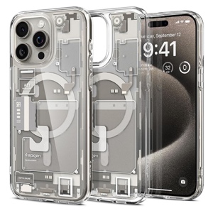 Spigen Ultra Hybrid Magfit MagSafe Compatible Phone Case for iPhone 15 Pro – Zero Natural Titanium
