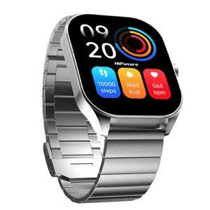 HIfuture APEX 2.04 AMOLED Premium Stainless Steel Wireless Smart Calling Watch - Silver