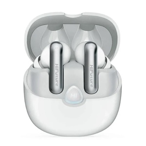 Hifuture SonicAir True Wireless Bluetooth Earphones with Bluetooth 5.3, ENC Noise Cancellation, 4 Microphones, 10mm Drivers - White