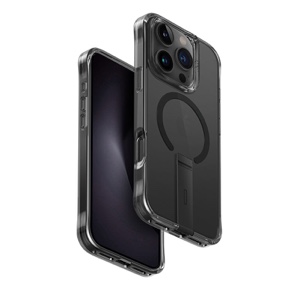 UNIQ Eleva Magclick Charging Compatible Phone Case with stand for iPhone 16 Pro Max – Black