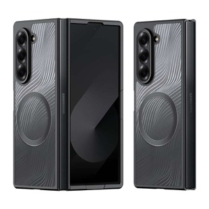 Aimo Mag Series MagSafe Compatible Phone Case for Samsung Galaxy Z Fold 6 – Transparent Black