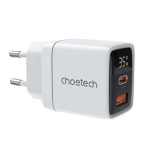 Choetech PD35W USB-C & USB-A GaN Charger with display – PD6052 – White