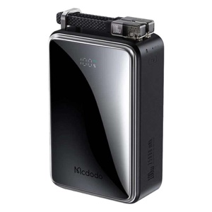 Mcdodo 25,000 maH 100W Ultra Mini Power Bank with Builtin 100W USB-C Cable - Black